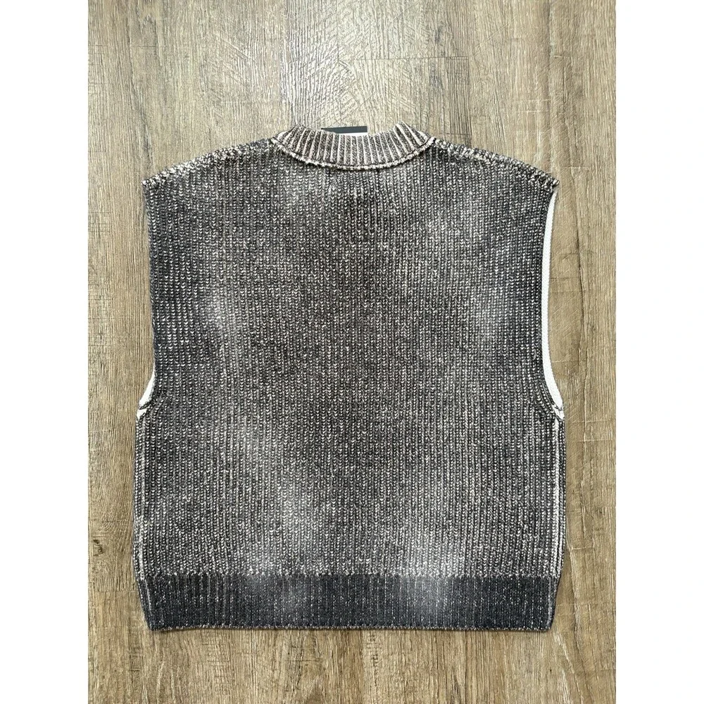 Nike Jordan Flight Knit Sweater Vest Off Noir Gray Women’s Sz Small HQ9190-045